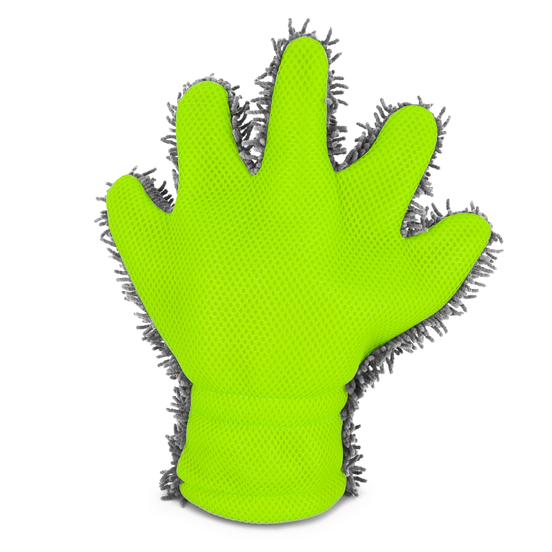 Dubbelzijdige Auto-Washandschoen - Grijs/Groen