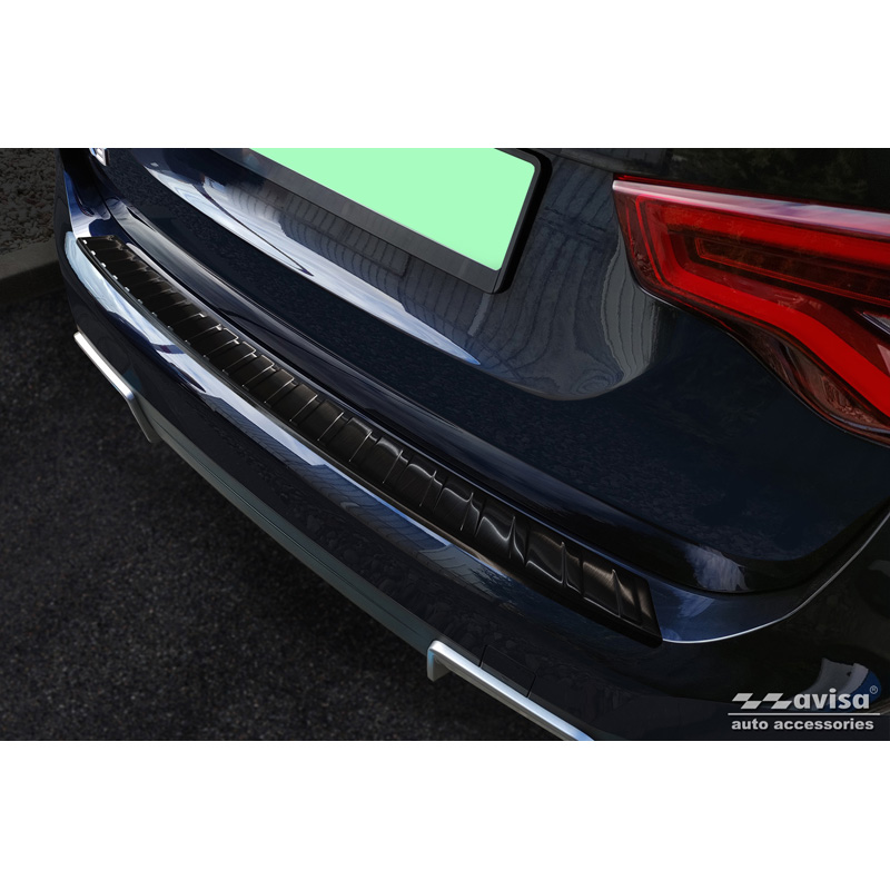 Zwart RVS Achterbumperprotector  BMW iX3 (G08) 2020- 'Ribs'