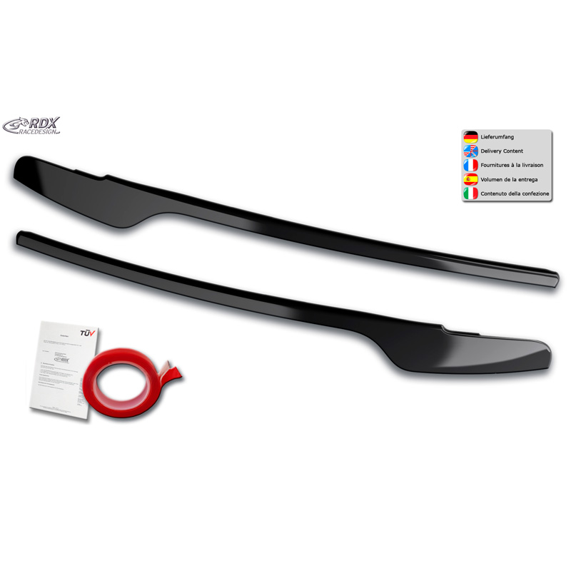 RDX Racedesign Koplampspoilers  Audi A4 (B8) Sedan/Avant Facelift 2011-2015 (ABS Glanzend Zwart)