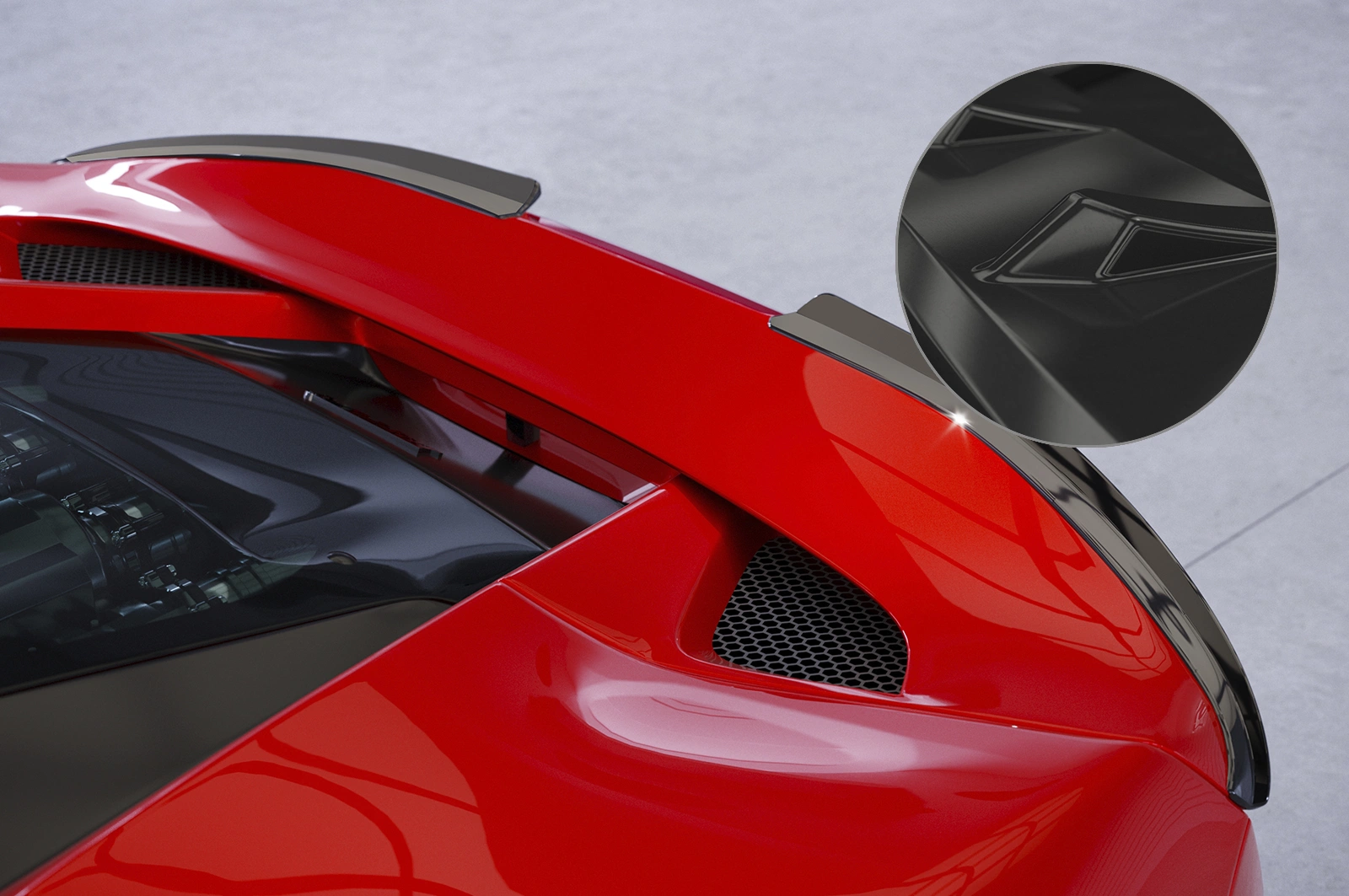Achterspoiler Ferrari F8 Tributo / Spider glans zwart CSR