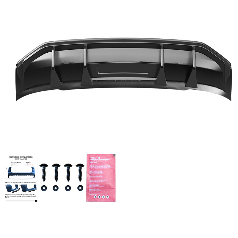 Oneway Achterbumperskirt (Diffuser)  Audi Q3 (F3N) Sportback S-Line 2019-2025 excl. RSQ3 - Glanzend zwart