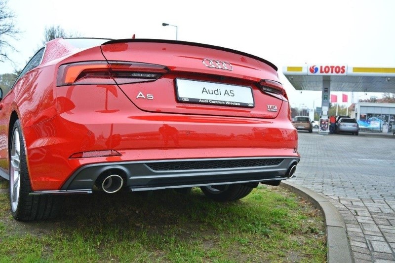 Cenrale Achterspoiler Audi A5 S-Line F5 Coupe / Sportback (met verticale bars) Glanzend Zwart