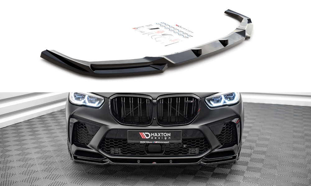 Voorspoiler V.2 BMW X5M G05 Maxton Glans Zwart