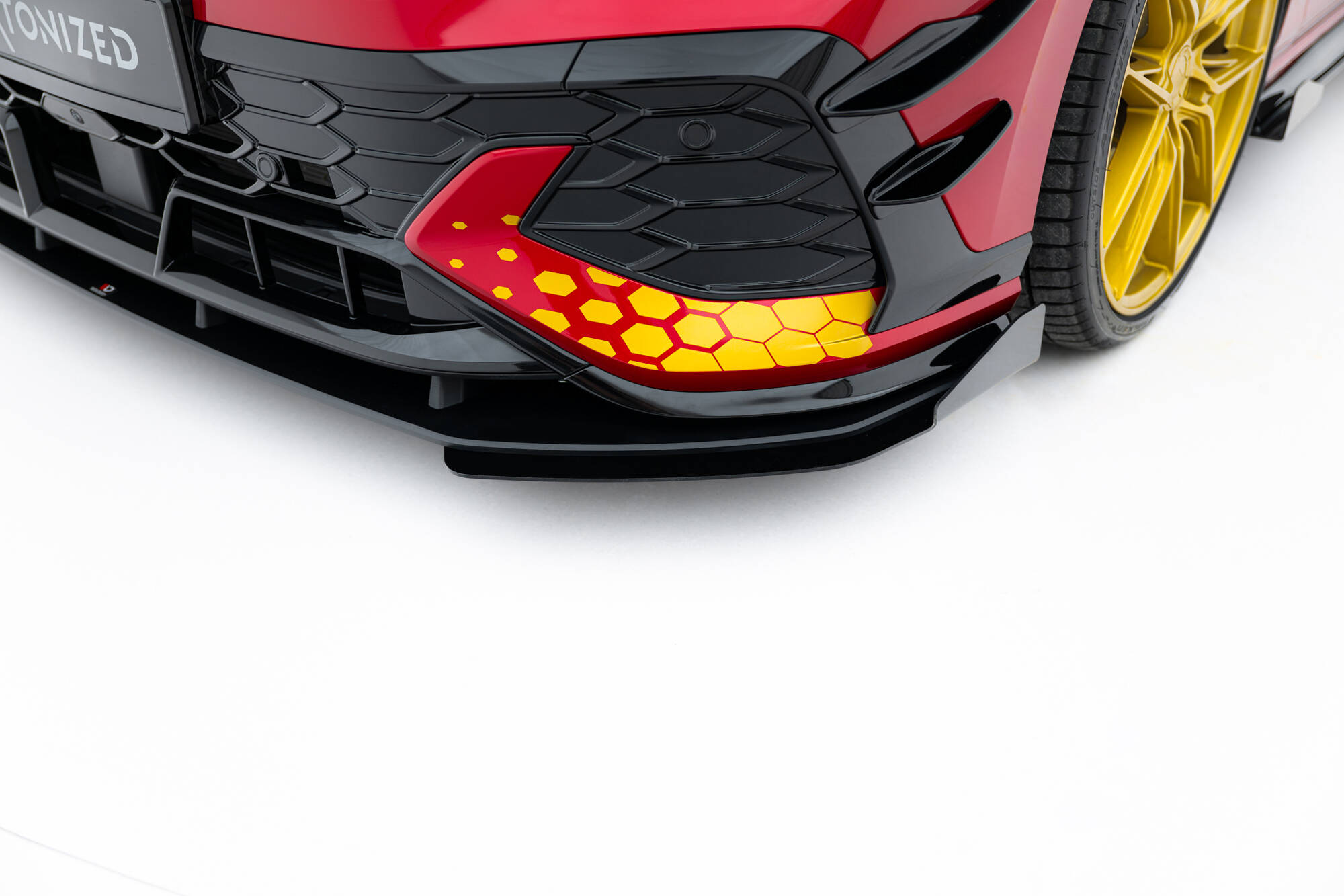 Street Pro Voorspoiler + Flaps Volkswagen Golf GTI Clubsport MK8 Facelift Maxton glanzend zwart