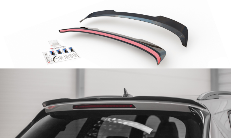 Spoiler cap Skoda Kodiaq 1 sportline/RS Maxton Design glans zwart V.1