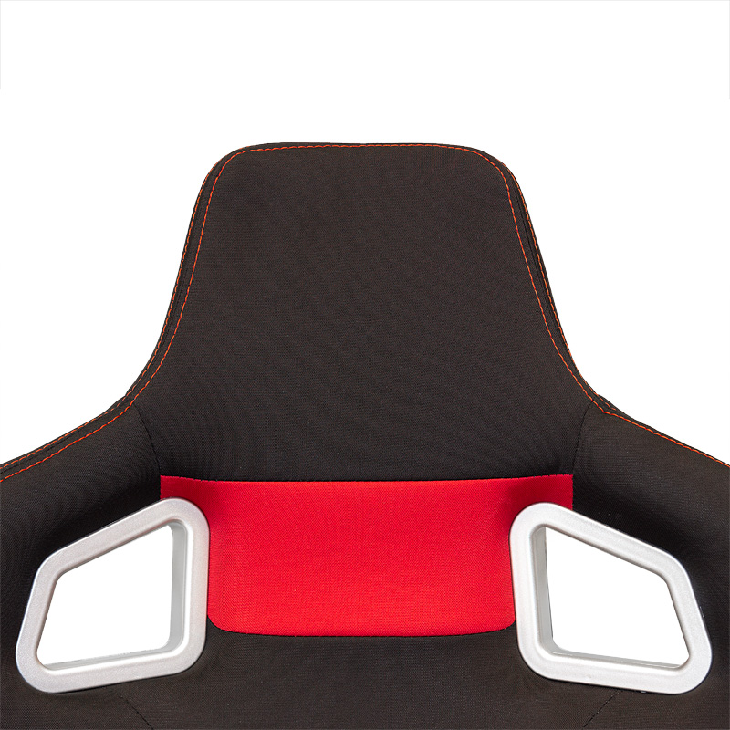 Sportstoel 'RS6-II' - Zwart/Rood Stof - Dubbelzijdig verstelbare rugleuning - incl. sledes