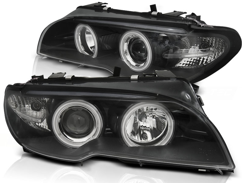 Headlights BMW 3-Serie E46 Angel Eyes CCFL black