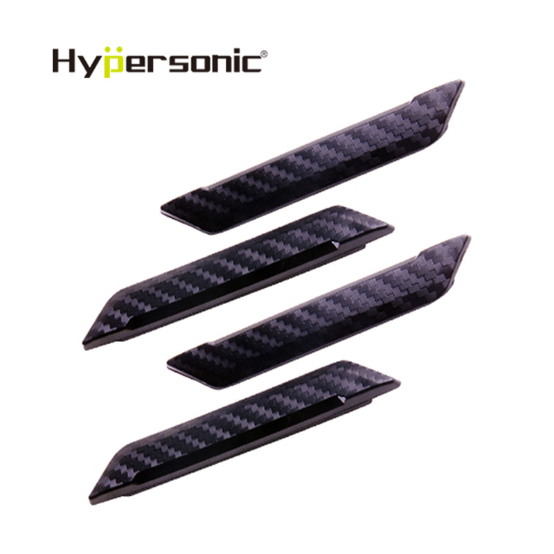 Set universele deurbeschermstrips 97x15mm - Zelfklevend - Carbon-Look - Set à 4 stuks