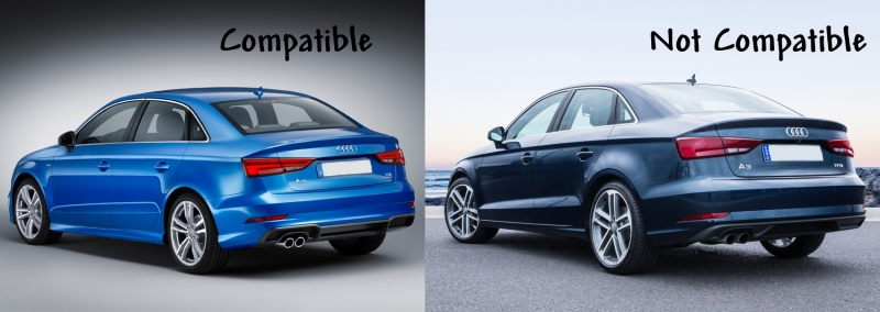 Audi A3 8V Sedan Facelift (2012-up) Achterbumper Diffuser + Tips