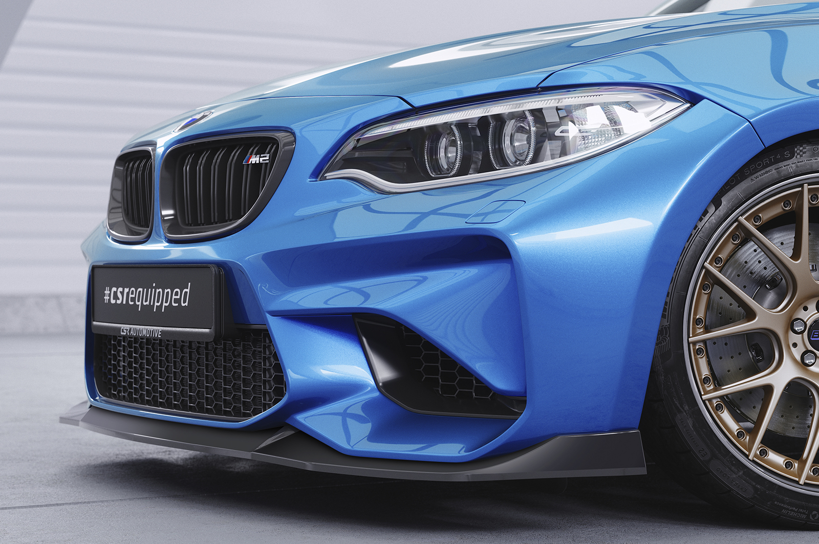 Voorspoiler BMW M2 CSR Glans Zwart