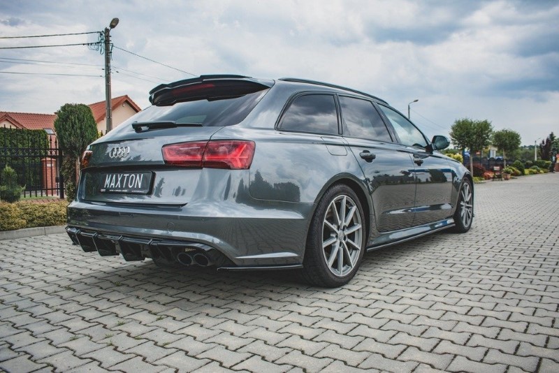 Zijskirts Diffusers Audi S6 / A6 S-Line C7 FL Glanzend Zwart