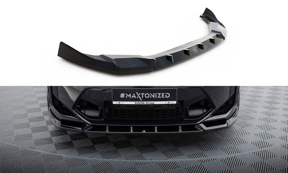 Voorspoiler V.1 BMW X3M F97 FL Maxton Glans Zwart