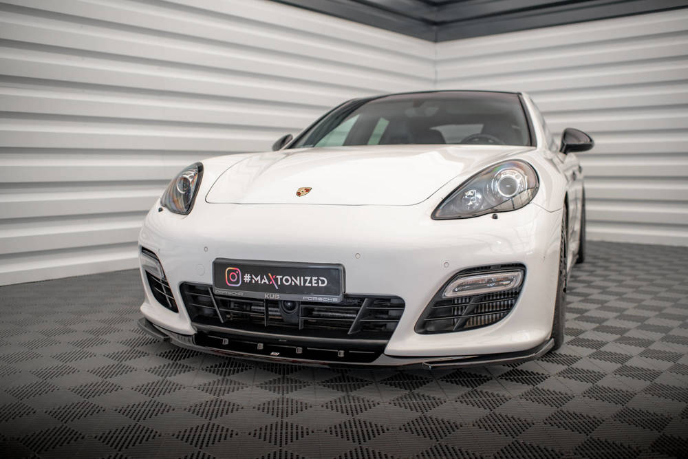 Voorspoiler V.2 Porsche Panamera Turbo 970 Maxton Glans Zwart