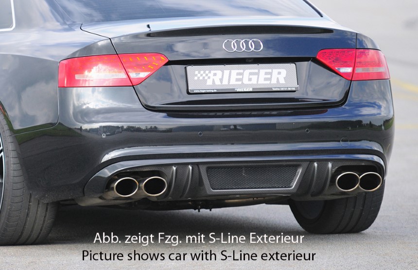 Diffuser Audi A5 Rieger dubbele uitlaat links + rechts carbon-look