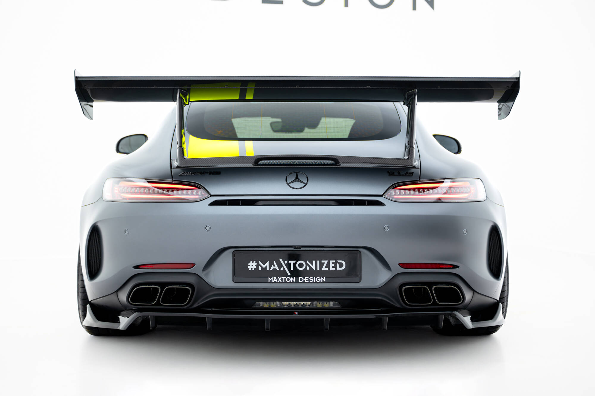 Achter Diffuser Mercedes-AMG GT C C190 Facelift Maxton Glanzend zwart
