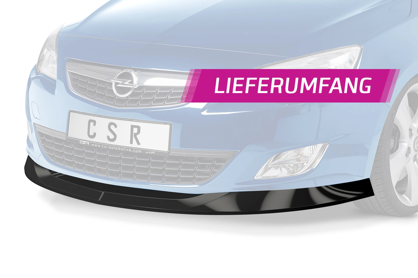Voorspoiler Opel Astra J glans zwart – 2009–09/2012
