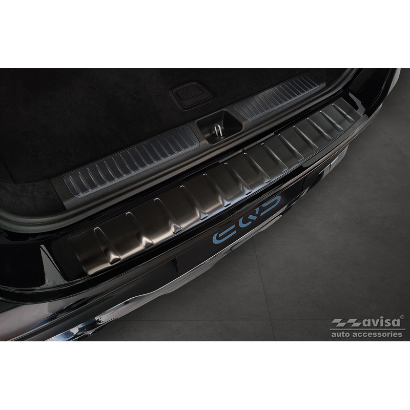 Zwart RVS Achterbumperprotector  Mercedes EQS SUV (X296) 2022- 'Ribs'