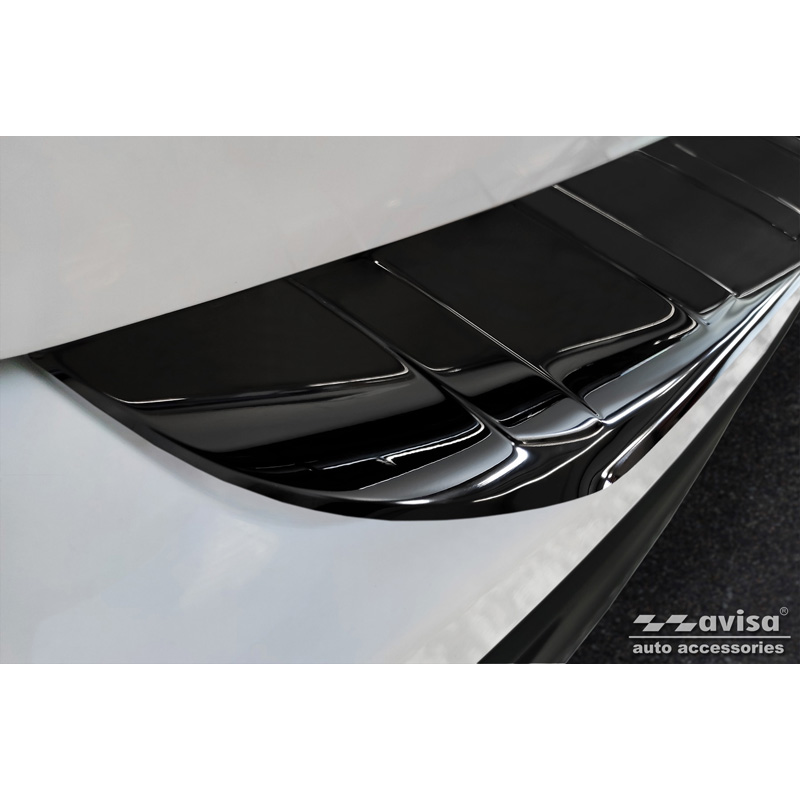 Zwart-Chroom RVS Achterbumperprotector  Mercedes GLB (X247) incl. AMG 2019- 'Ribs'