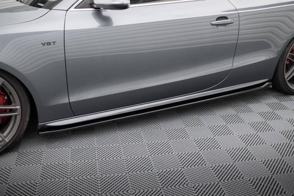 Zijskirts Audi A5 S-Line / S5 8T Coupe FL Maxton Glans Zwart