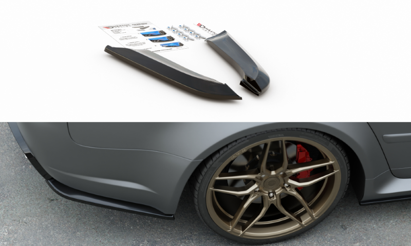 Achterzij Spoilers Audi RS4 Sedan B7 V.2 Glanzend Zwart