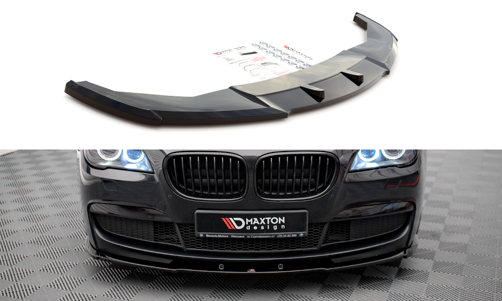 Voorspoiler V.1 BMW 7 Serie M-Pakket F01 Maxton Glans Zwart
