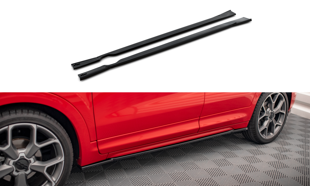 Zijskirts Fiat 500X Sport FL Maxton Glans Zwart