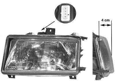 koplamp, model Valeo, H4, elektr verstelb, rechts,-08/2000 Seat