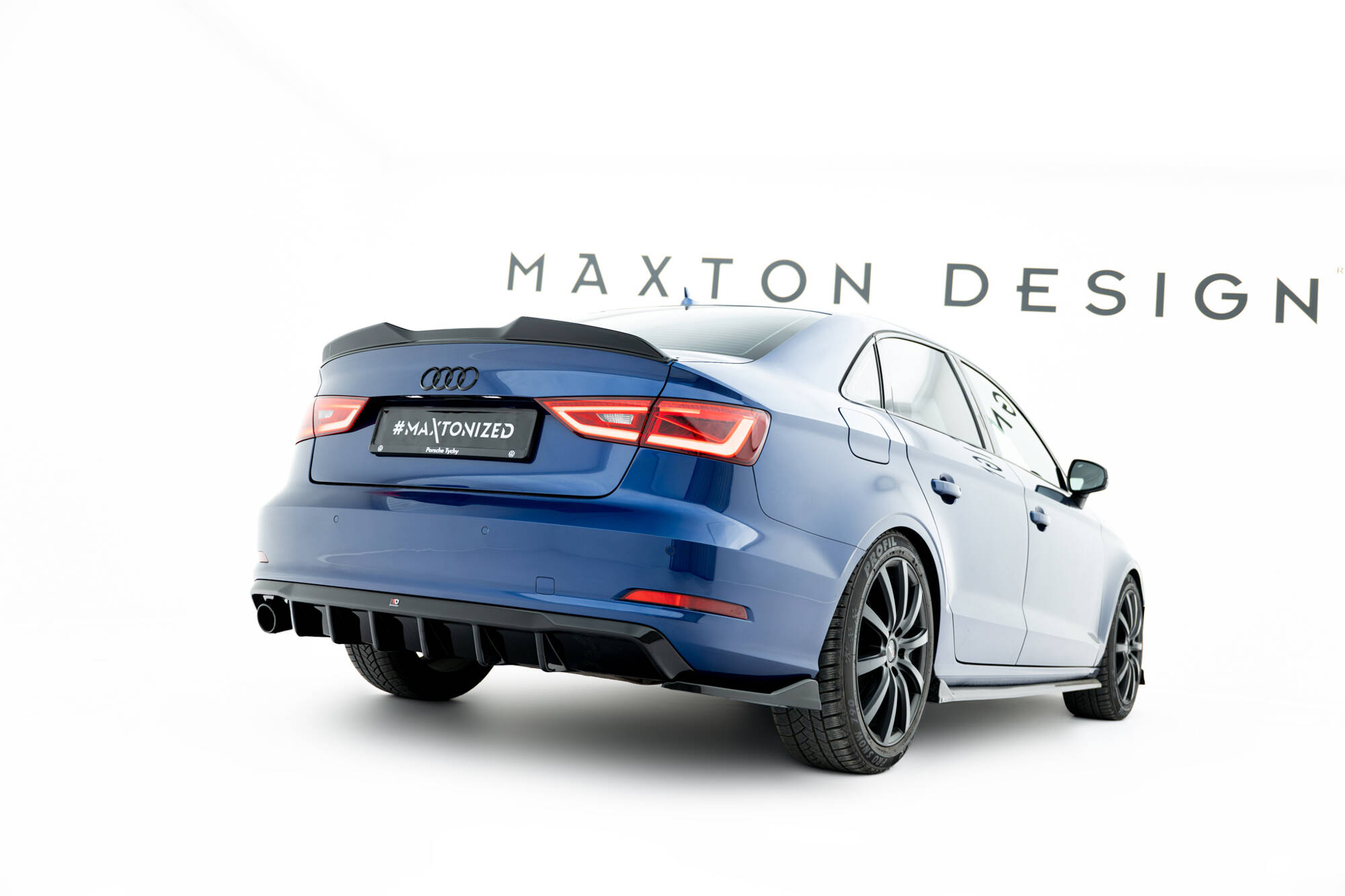 Achter Diffuser Audi A3 Sedan 8V (Versie met enkele uitlaatuiteinden aan één kant) Maxton