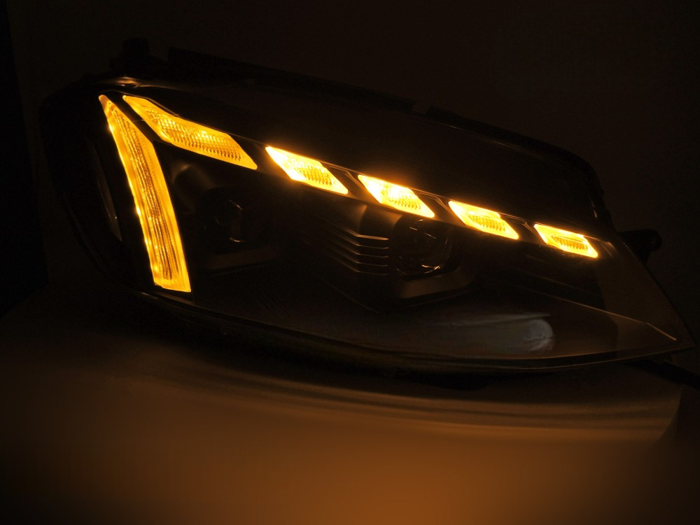Headlights VW Golf VII with led DRL 12- black