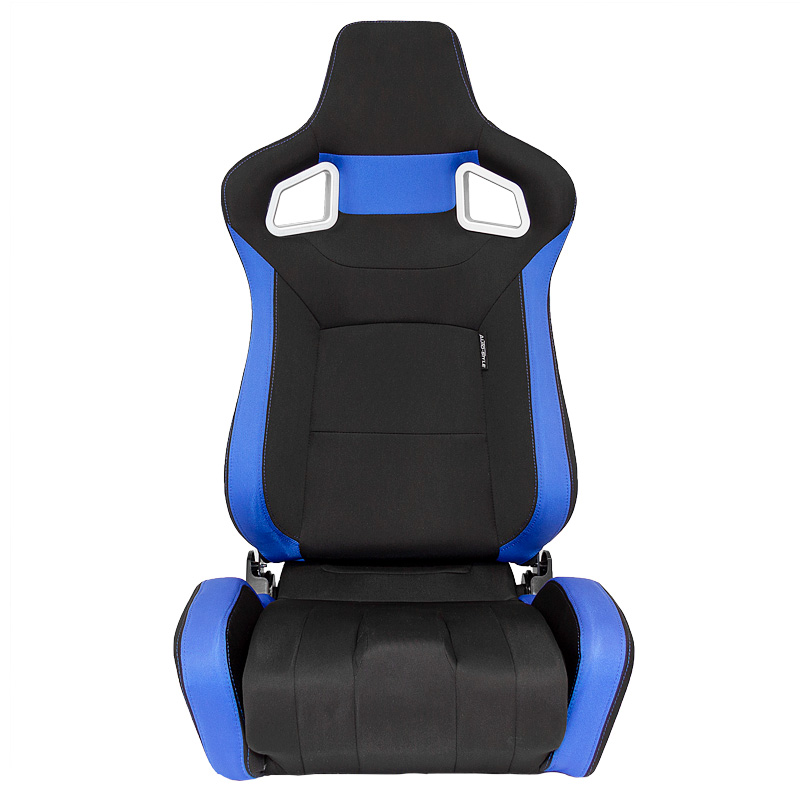 Sportstoel 'RS6-II' - Zwart/Blauw Stof - Dubbelzijdig verstelbare rugleuning - incl. sledes