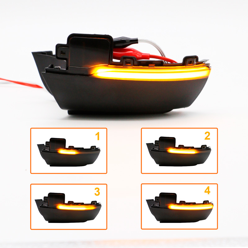 Set LED Zijspiegel-Knipperlichten  Volkswagen Polo 6R/6C 2009-2017 / Up! Facelift 2017- & Seat e-Mii & Skoda e-Citigo - Rookgrijs - incl. Dynamic Running Light