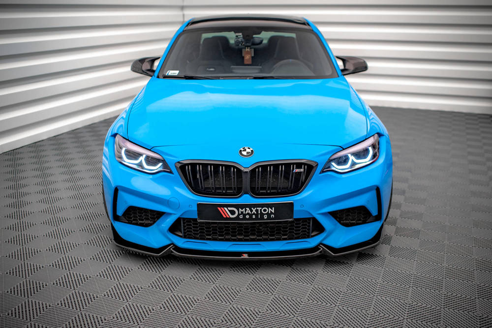 Voorspoiler V.2 BMW M2 F87 Competition Maxton Glans Zwart
