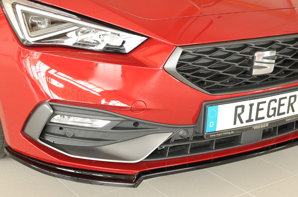 Voorspoiler Seat Leon KL Rieger glans zwart
