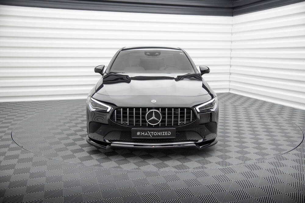Voorspoiler V.1 Mercedes Benz CLA C118 Maxton Glans Zwart