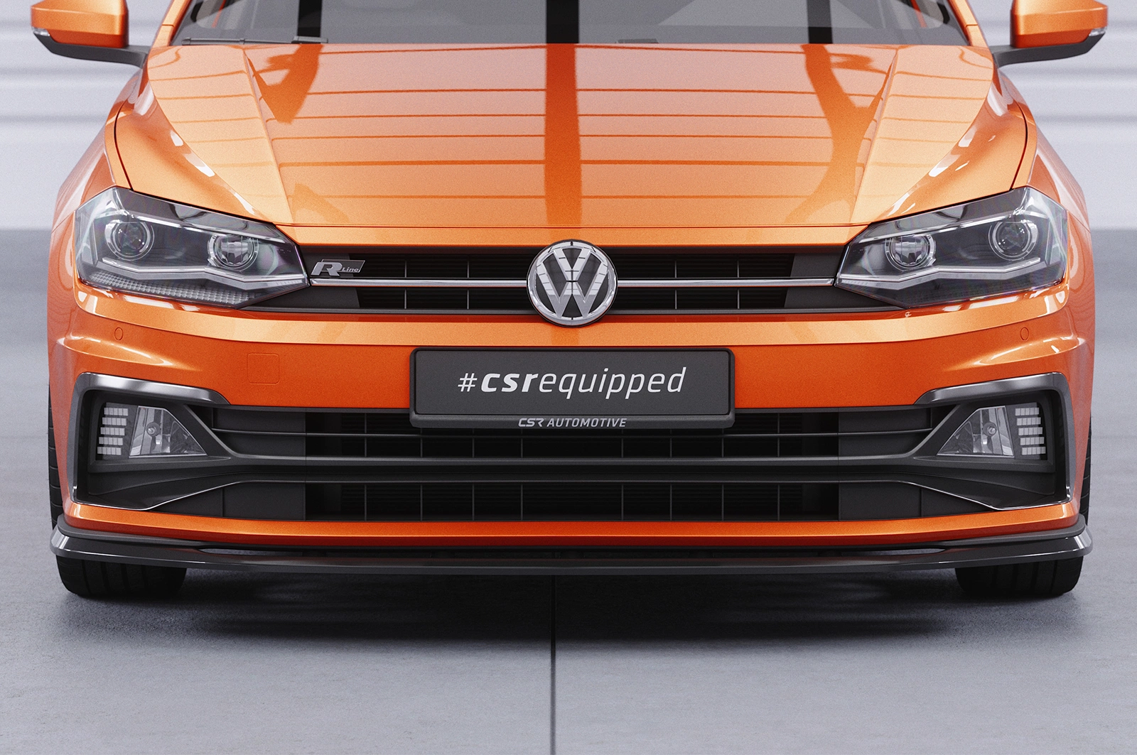 Voorspoiler VW Polo VI 2G (Typ AW) GTI / R-Line Glans Zwart – 12/2017–