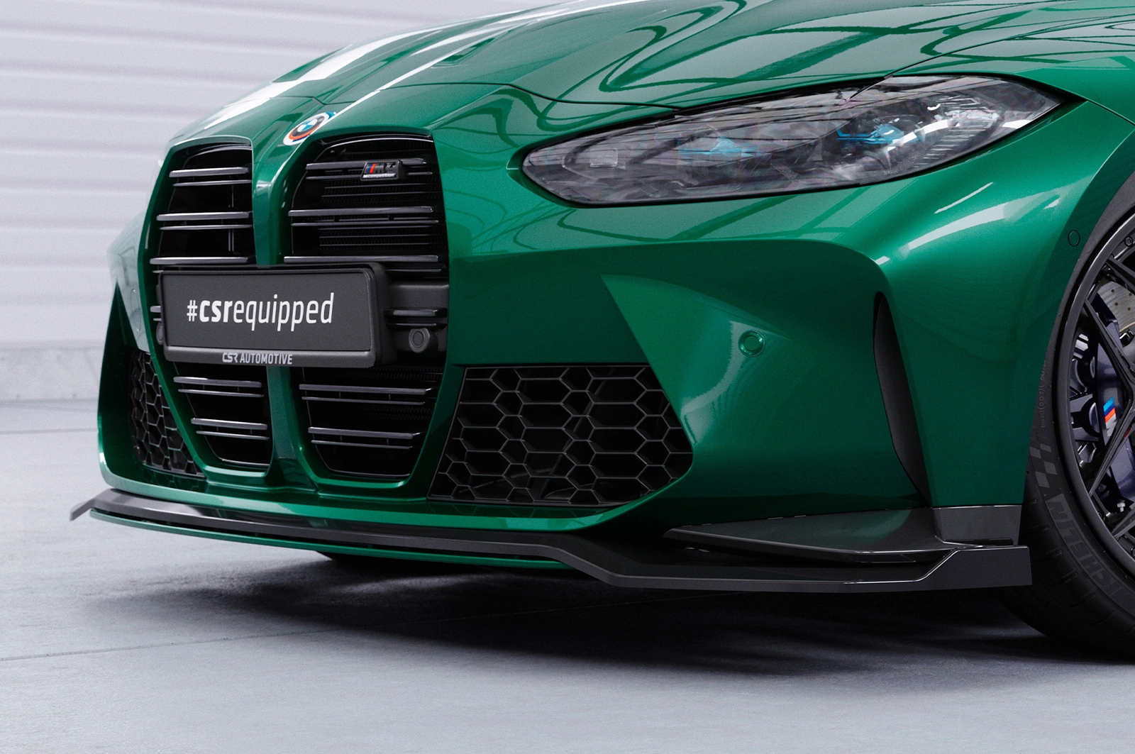 Voorspoiler BMW M3 (G80/G81) / M4 (G82/G83) glans zwart