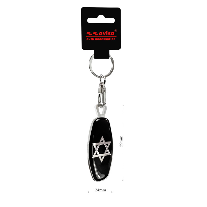 RVS sleutelhanger - Emblem/ Flag Star of David