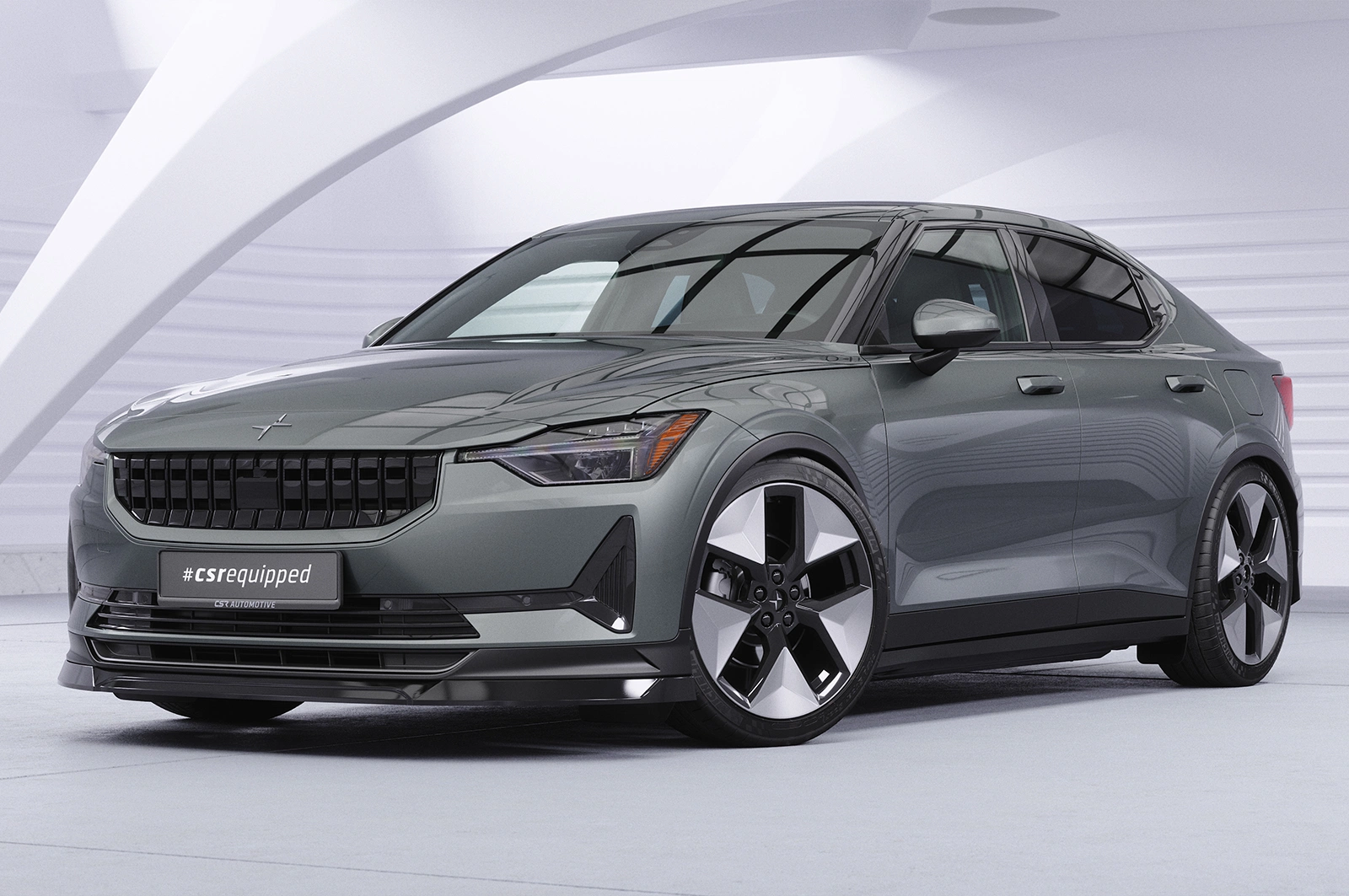 Voorspoiler Polestar 2 glans zwart