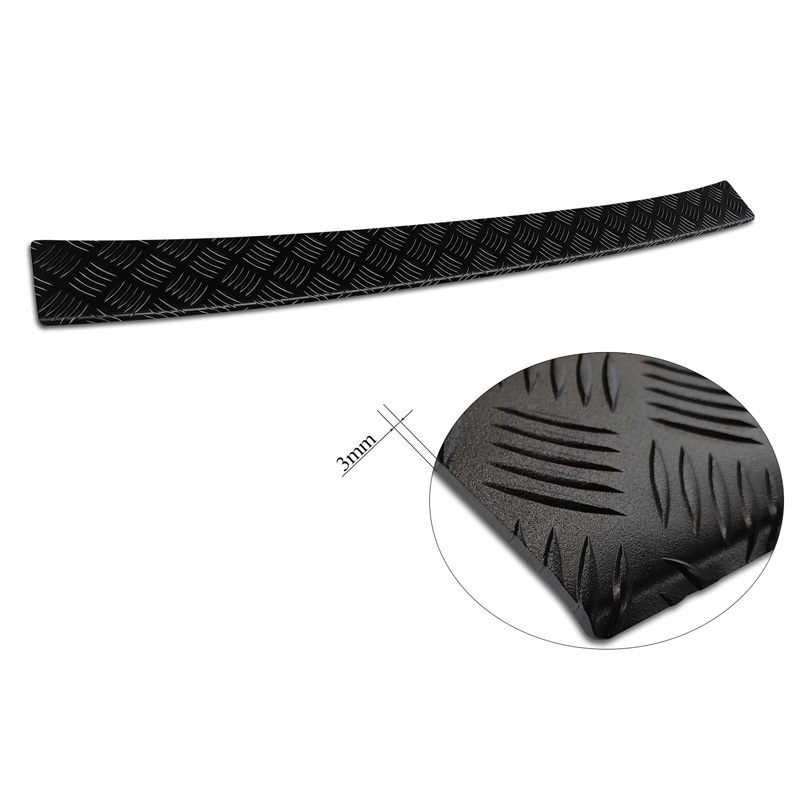 Matzwart Aluminium Achterbumperprotector  Volkswagen Transporter T6 2015- & FL 2019- (met achterklep) 'Riffled plate'