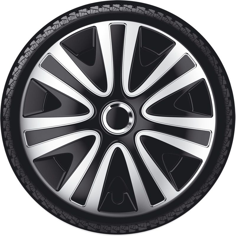 4-Delige Wieldoppenset Rialto Pro 15-inch zilver/zwart