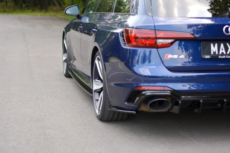 Zijskirts Audi RS4 B9 Maxton Glans Zwart