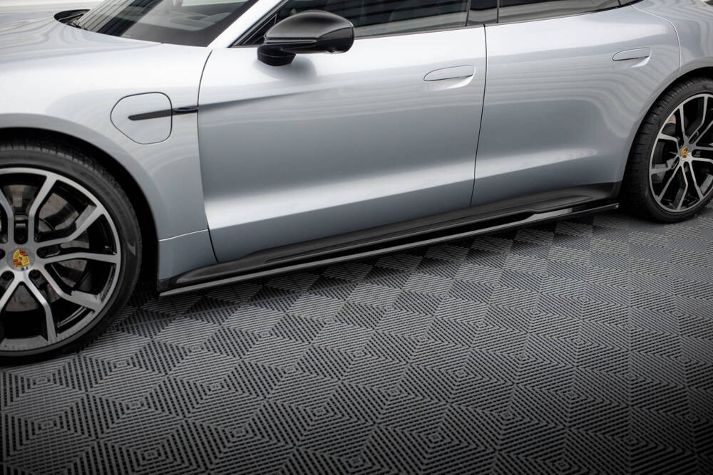Zijskirts Porsche Taycan 1 / 4 / 4S / GTS Maxton Glans Zwart