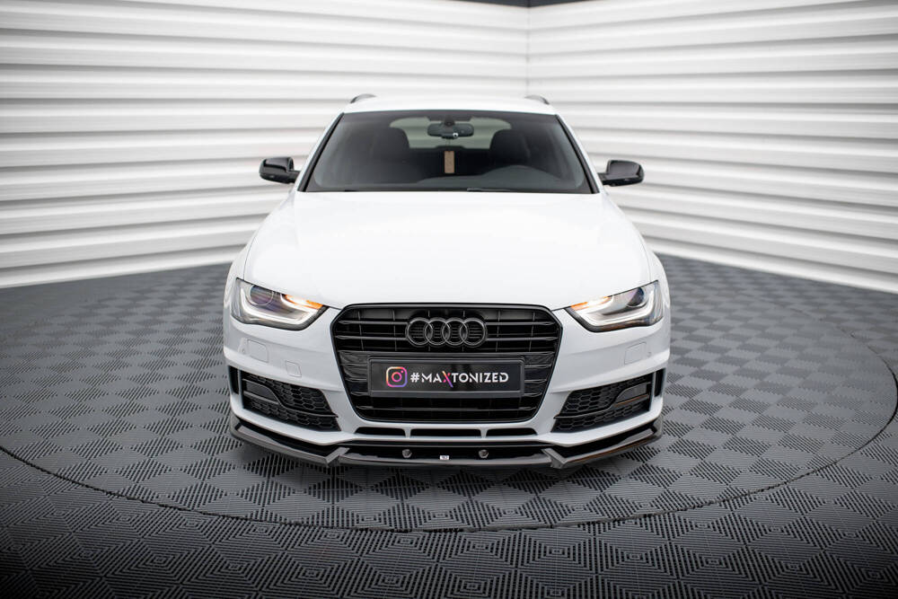 Voorspoiler V.1 Audi A4 Competition B8 FL Maxton Glans Zwart