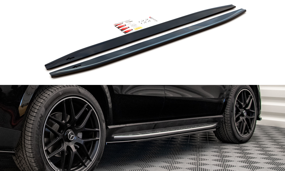 Zijskirts Mercedes GLE C167 AMG Pakket Coupe / SUV Maxton Glans Zwart