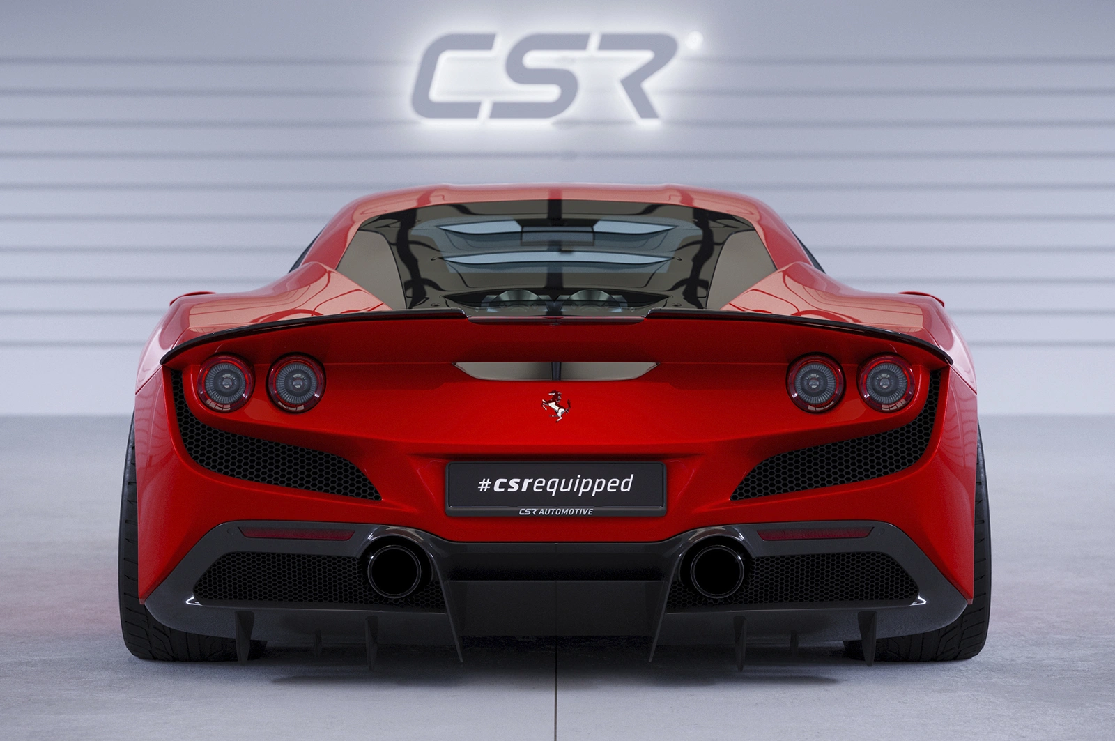 Achterspoiler Ferrari F8 Tributo / Spider glans zwart CSR