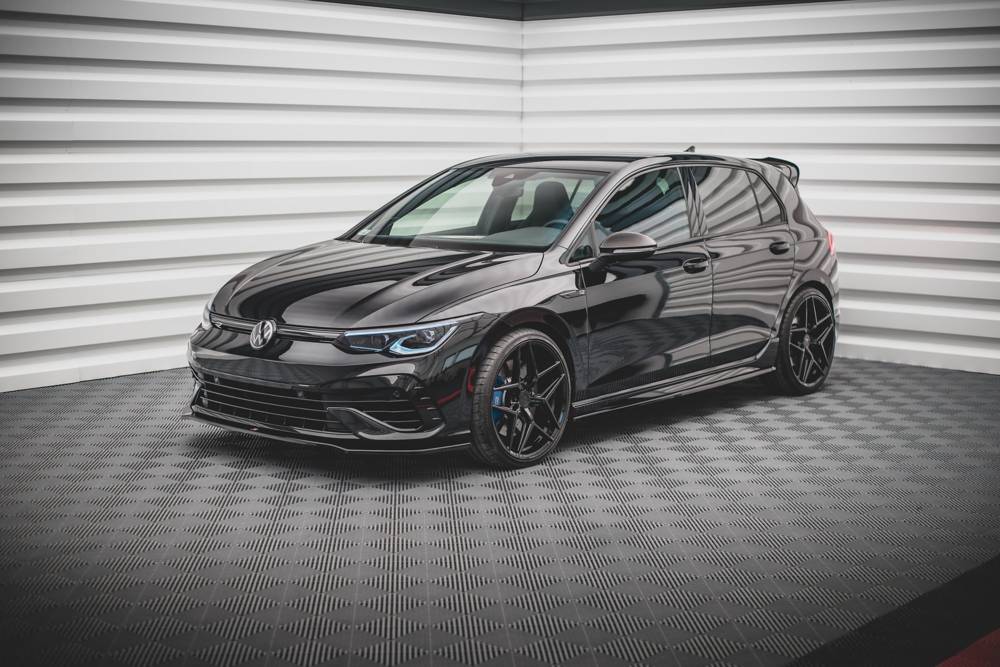Voorspoiler V.3 Volkswagen Golf 8 R Maxton Glans Zwart