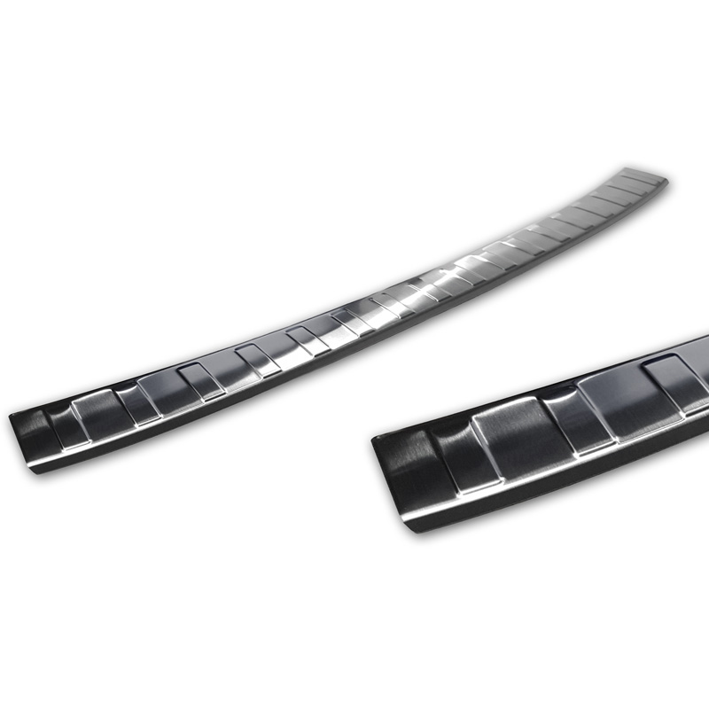 Zwart RVS Achterbumperprotector  Volkswagen Polo VI 5-deurs 2017-2021 & Facelift 2021- 'Ribs'