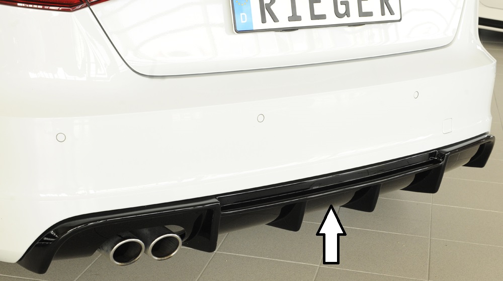 Diffuser Audi A3 S-line Sportback / Hatchback 8V 12-16 Rieger Glans Zwart