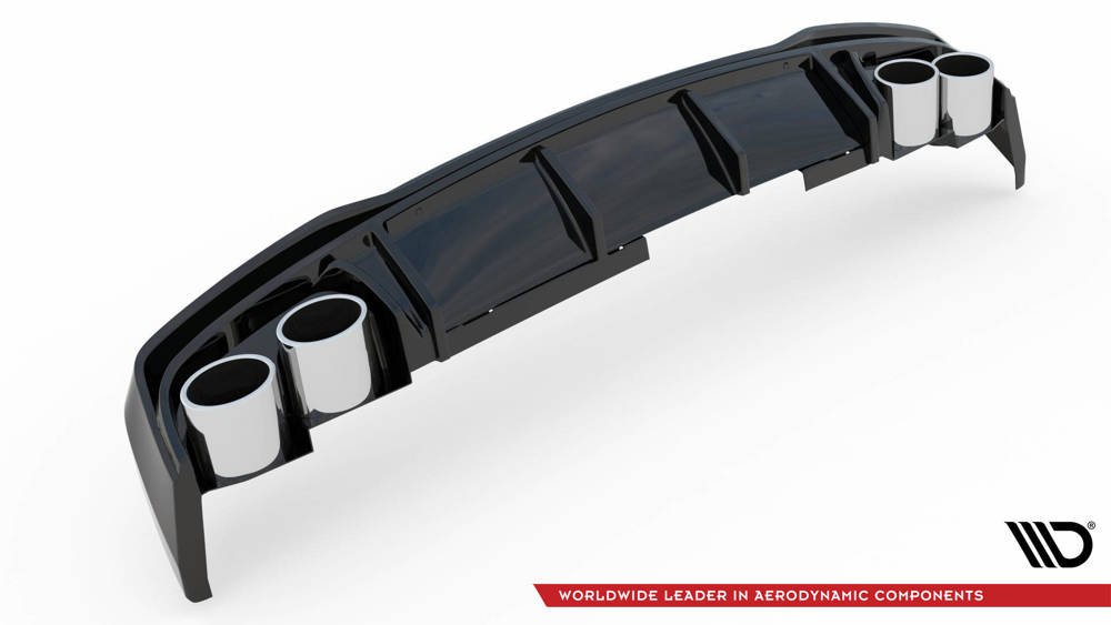 Diffuser Audi A6 C8 S-Line Maxton Glans Zwart Chrome Sierstukken