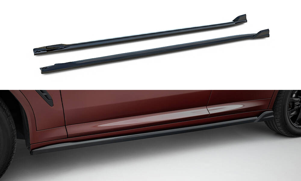 Zijskirts BMW iX3 M-Pack G08 Facelift Maxton Glanzend zwart